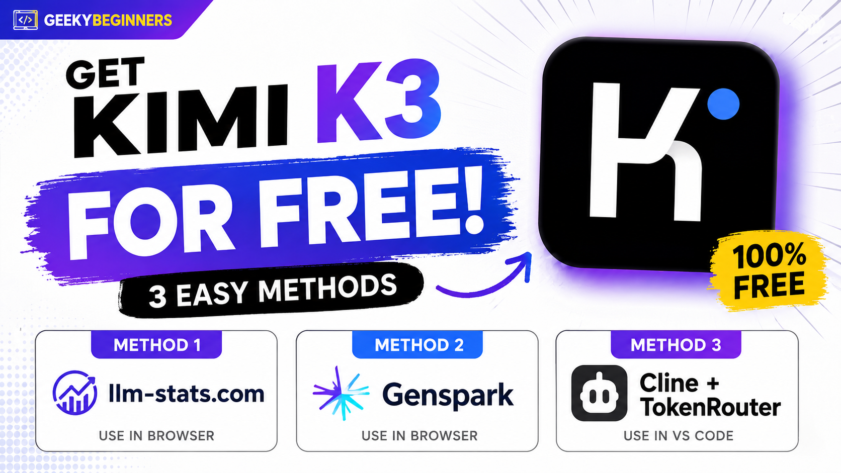 Kimi k3 free using 3 methods